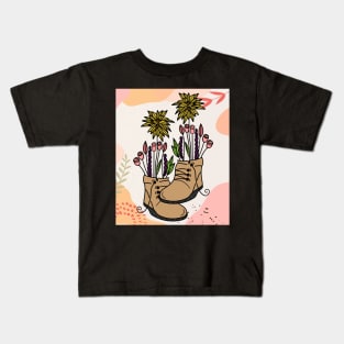 Shoes As A Flower Pot For Plants Kids T-Shirt